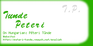 tunde peteri business card